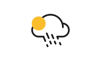 cloud rain logo design. creative inspiration icon vector illustration