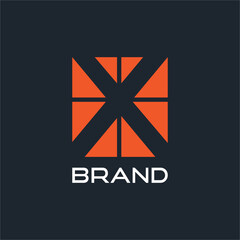 Letter X vector logo design with window symbol.