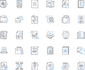 Invoices line icons collection. Payment, Transaction, Order, Due, Balance, Reconciliation, Billing vector and linear illustration. Account,Outstanding,Remittance outline signs set