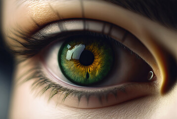 Fototapeta na wymiar green eye close up 