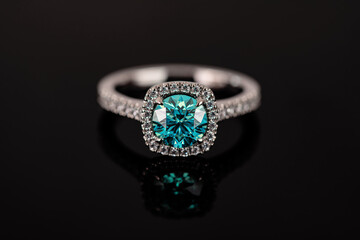 Engagement Ring With Paraiba Tourmaline