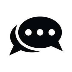 Bubble, chatting, feedback icon. Black vector graphics.