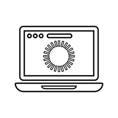 Browser, loading, page outline icon. Line art vector.