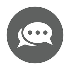 Bubble, chatting, feedback icon. Gray vector graphics.