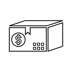 Business, package, box, parcel line icon. Outline vector.