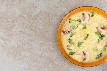 Tasty fresh hot soup dish