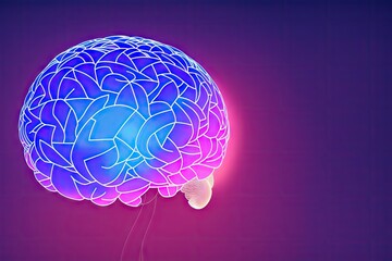Abstract digital brain. Neural network concept. IQ testing, artificial intelligence, generative ai