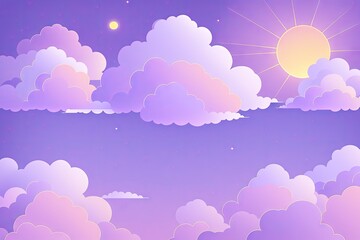 Fototapeta premium a painting of clouds with the sun in the background, generative ai