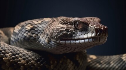 Obraz premium A Southern Pacific Rattlesnake portrait. Generative AI