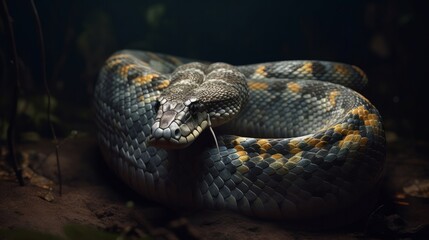 A Southern Pacific Rattlesnake portrait. Generative AI