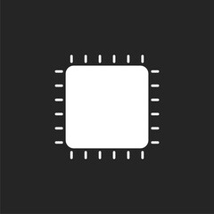 CPU processor icon for websites and mobile flat design ,mini cpu icon  isolated on black background 