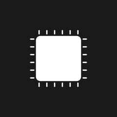 CPU processor icon for websites and mobile flat design ,mini cpu icon  isolated on black background 