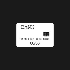 Credit Card icon isolated on black background