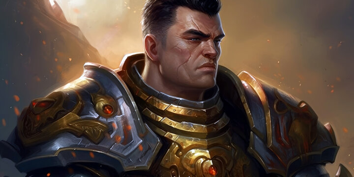 fantasy bold human fighter, dnd character concept, generative ai