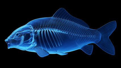 Fototapeta premium 3d illustration of the skeleton of a fish