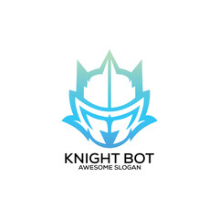 knight bot logo design gradient line art