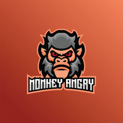 monkey angry logo mascot esport team