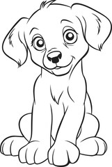 A charming black and white puppy vector, perfect for entertaining children with coloring book activities.