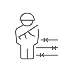 Soldier and border line icon