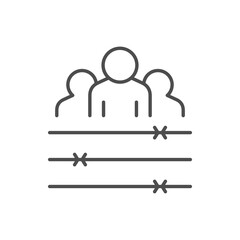 People behind barbed wire icon
