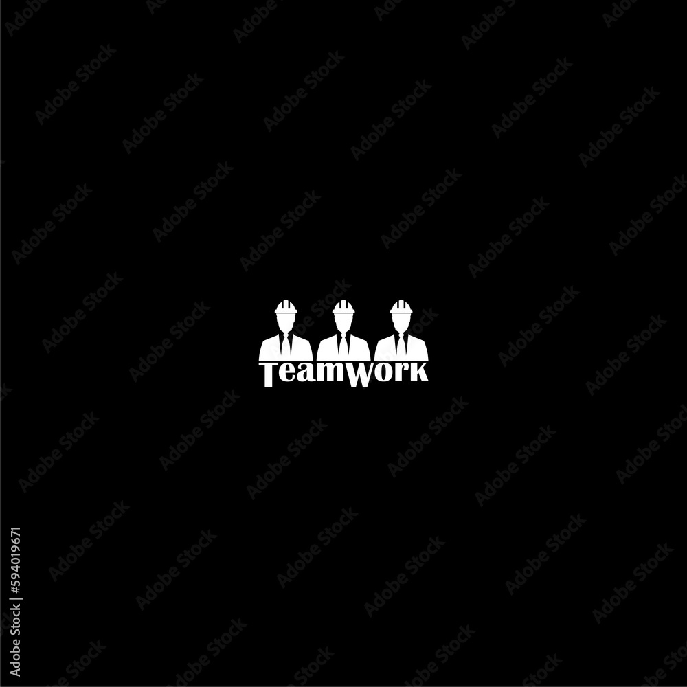 Poster Team work logo dark icon isolated on dark background