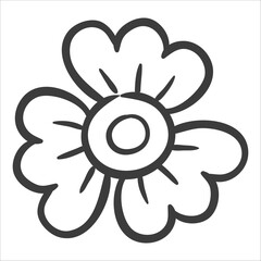 flower with three petals. Hand drawn vector illustration