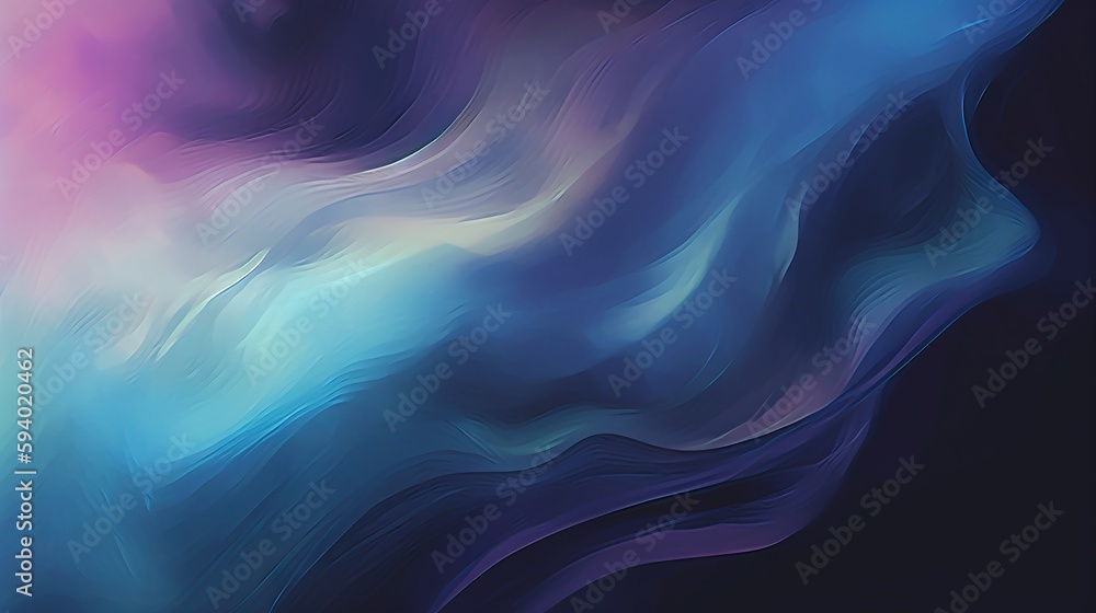 Poster a blue and purple abstract background with a black background and a blue and purple swirl on the bot