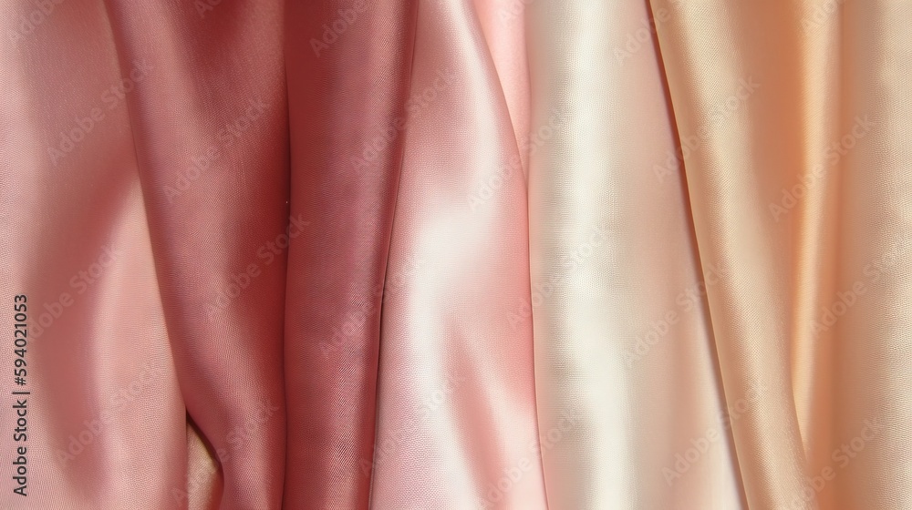 Poster a close up of a pink and beige fabric with a white stripe on the bottom of the fabric and a pink and