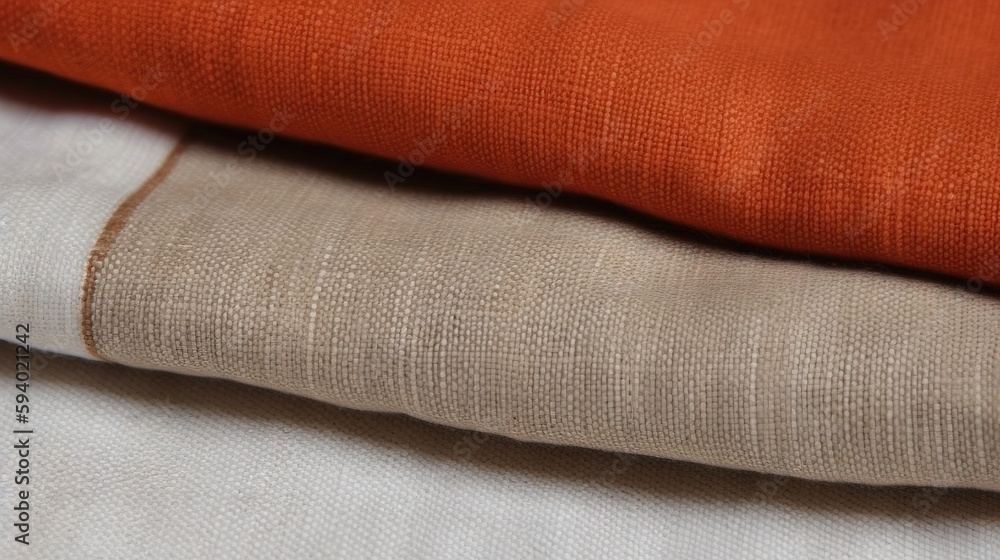Poster a stack of different colored fabrics on top of each other in different colors and sizes, including o