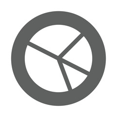 Obraz premium Chart, diagram, pie icon. Gray vector graphics.