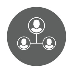 Circle, hierarchy, work icon. Gray vector graphics.