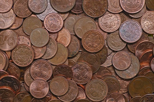 Coins of different countries, close-up. Money background.
