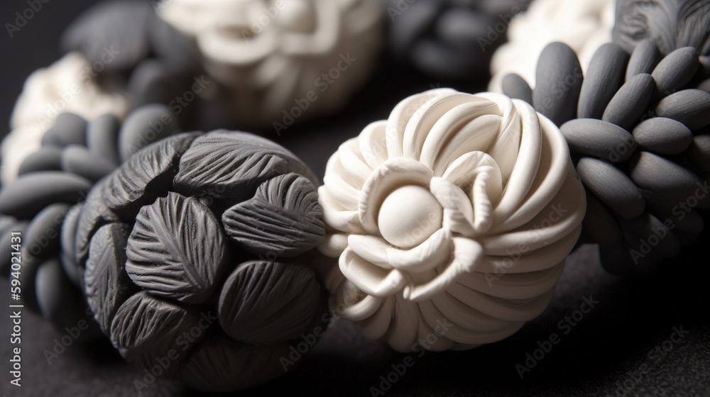 Aufkleber a close up of a black and white object with a flower on it's center and a flower on the back of it's
