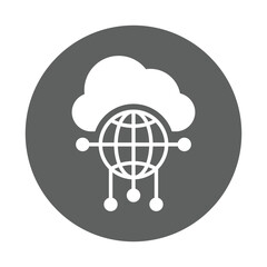 Cloud, connectivity, network icon. Gray vector graphics.