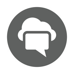 Cloud, coming message icon. Gray vector graphics.
