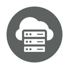 Cloud, database, storage icon. Gray vector graphics.