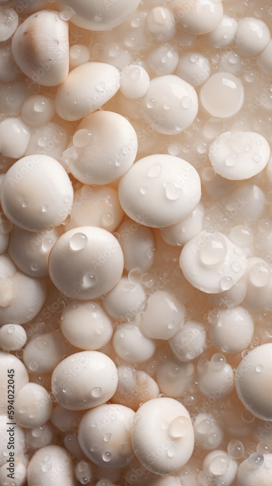 Poster a bunch of bubbles floating in the air next to a white object with water droplets on it's surface an