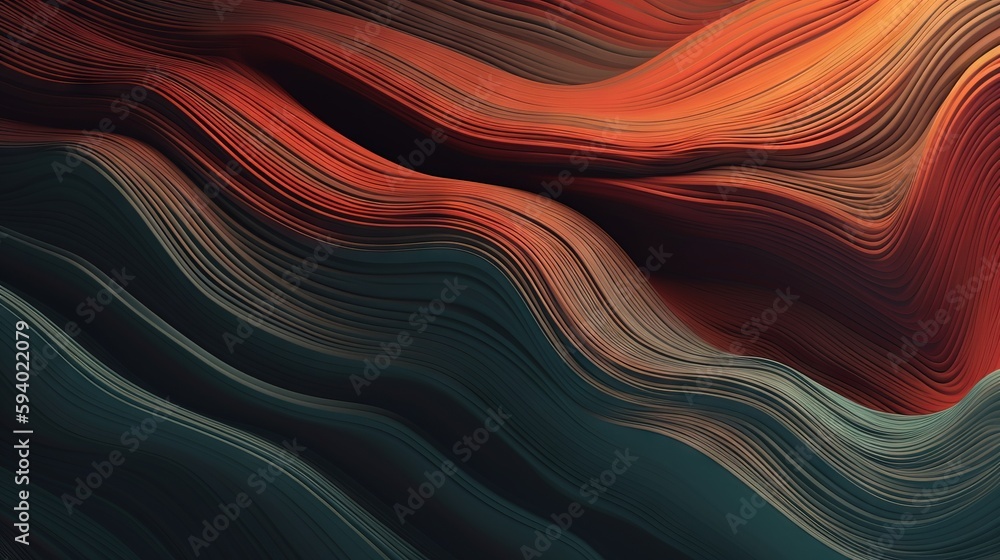 Poster an abstract background with wavy lines and a red and blue background with a red and blue stripe on t