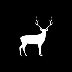Deer Logo. Icon design isolated on black background
