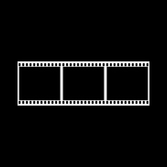 Cinema film strip roll isolated on black background
