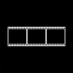 Cinema film strip roll isolated on black background