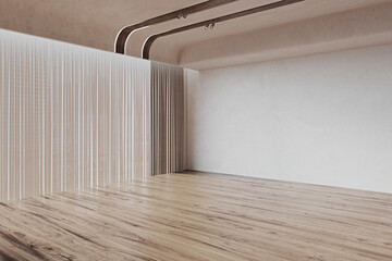 Modern empty  interior room 3d render