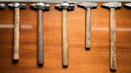 set of old hammers for the background