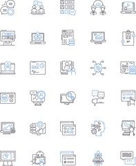 Guiding line icons collection. Leadership, Mentorship, Navigation, Support, Direction, Coaching, Teaching vector and linear illustration. Advise,Guidance,Assist outline signs set