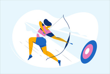Athlete archery with Arrow and target vector illustration