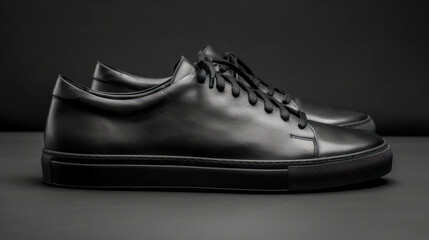 black leather shoes