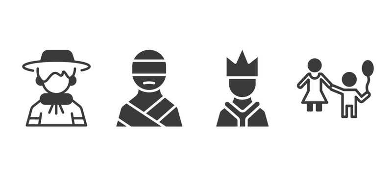 set of people and relation filled icons. people and relation glyph icons included argentina, kidnapping, emperor, babysitter and child vector.