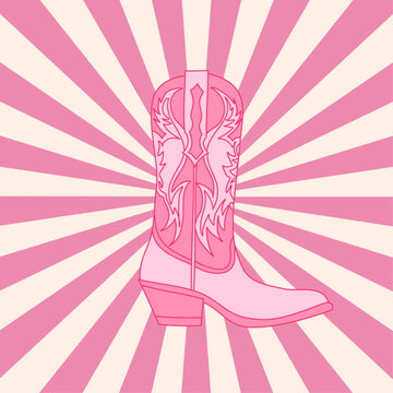 Cowboy Boots And Cowboy Hat Cowgirl Boots Vector Vintage Color Illustration  On Old Paper Background For Text Stock Illustration  Download Image Now   iStock