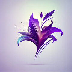 Naklejka premium Lily flower as a logo on a white background. Minimalistic style. AI generative.