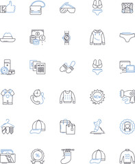 Boutique and buyer line icons collection. Fashion, Selection, Trendy, Classy, Unique, Style, Designer vector and linear illustration. Chic,Boutique,Personalized outline signs set